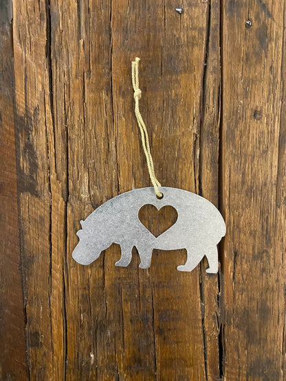 Hippo Metal Ornament